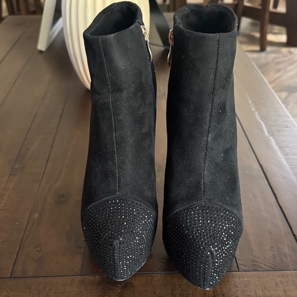 bebe Black Studded Ankle Booties